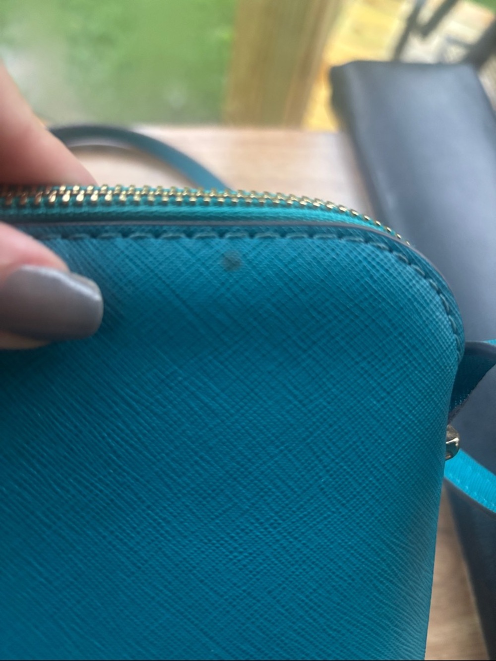 kate spade Teal Saffiano Leather Crossbody - Picture 5 of 5